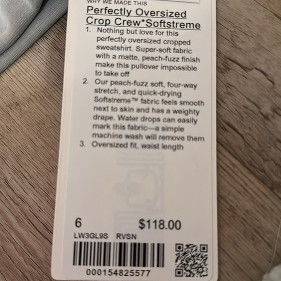 New Lululemon Perfectly Oversized Crop Crew - Picture 2 of 2